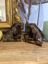 Paire De Serre Livres & Henri Delcourt Boulogne & Panthère & Art Déco 