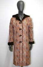 New 60's Waterproof Canvas Hooded Coat Faux Fur Lining VOG Size S Made in France