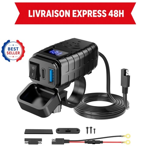Prise usb moto 12v - prise, 12v-24v