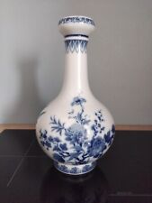 VASE PORCELAINE ALLEMANDE KAISER  DECOR FLEURS OISEAUX CHINE ASIE Bleue 