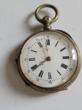 Ancien  Montre de Col a Clé en ARGENT poinçon crabe 30 grammes a reviser