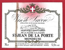 121-46 Etiquette Vin de SAVOIE  SAINT JEAN DE LA PORTE MONDEUSE  Cave Coop pour