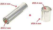 2 BAGUE REDUCTEUR ADAPTATEUR POTENCE 22.2 25.4 28.6 MM PLONGEUR VELO ENTRETOISE