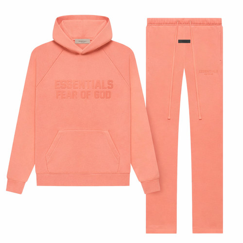 Essentials coral hoodie - coral,