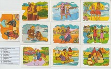 LA VACHE QUI RIT  LA MERE ET L'ENFANT DE 1979 COMPLETE 10 AUTOCOLLANTS DOS ARABE