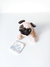 Peluche/Doudou Pug Puppy Dog Chien Carlin Beige Rose Marron 20cm - Ganz Webkinz
