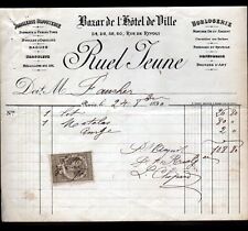 PARIS (IV°) GRAND MAGASIN / BAZAR DE L'HOTEL DE VILLE "RUEL Jeune" Facture 1890