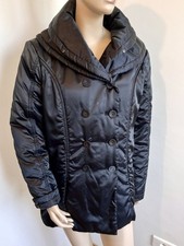 doudoune T40/42 veste chaude en inter saison noir armand thiery col châle 725!