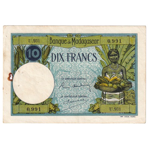 Billet madagascar 10 francs - 10,