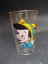 WALT DISNEY rare verre PINOCCHIO Jiminy Cricket  Collodi Gepetto pantin 1960 !