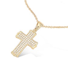 Collier 45cm Croix Pavage de