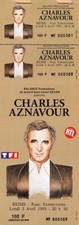 Charles Aznavour Carnet de 50 tickets de concert avec souches Reims 1995 rare
