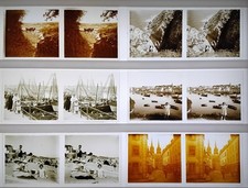 46 PHOTOS STÉRÉOSCOPIQUES SUR PLAQUES DE VERRE 6x13 EN BOITE - VOIR DETAILS- (1)