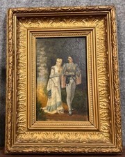 Joli Tableau école Espagnole huile sur panneau époque XIXe signé À Identifier