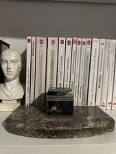 Encrier de bureau ancien en marbre Art Déco Avec Porte Plume