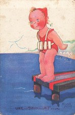 CP ILLUSTREE SIGNEE BEATRICE MALLET - BAIGNEUSE PLONGEOIR - TACHEE - 24343