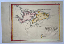 FALKLAND ISLANDS MAIDENLAND 1774 HAWKESWORTH ANTIQUE SEA CHART 18TH CENTURY