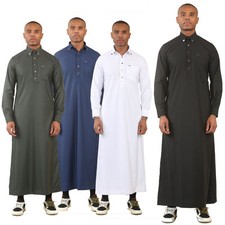 Homme Thobe Saoudien Erirats Islamique Vêtements Juba Robe Musulmane Aïd Ramadan