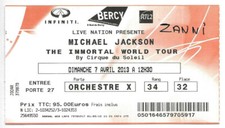 RARE / TICKET BILLET CONCERT - HOMMAGE MICHAEL JACKSON LIVE A PARIS FRANCE 2013