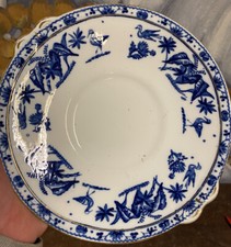 Plat Porcelaine Anglaise XIXeme Service Vaisselle Bleue Napoléon III