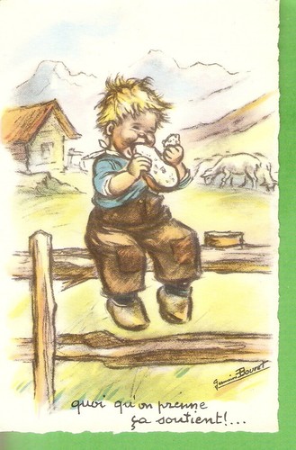 Germaine bouret carte - carte, postale