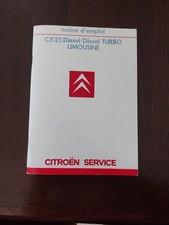 CITROEN CX NOTICE D'EMPLOI CX 25 DIESEL - DIESEL TURBO LIMOUSINE