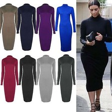 Robe femme col tortue col