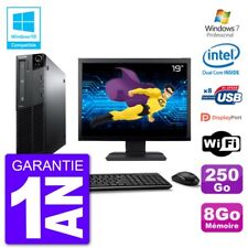PC Lenovo M82 SFF Ecran 19" G640 RAM 8Go Disque 250Go Graveur DVD Wifi W7