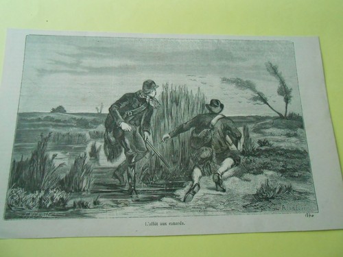 Gravure 1870 affut aux - gravure,