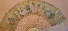 éventail 18eme ( vers 1720) cadre sous verre 