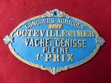 PLAQUE DE CONCOURS AGRICOLE