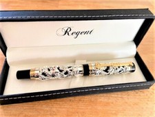MAGNIFIQUE STYLO PLUME POUR BUREAU COLLECTOR ARGENTE avec COFFRET
