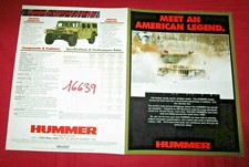 N°16639 / HUMMER H1 ? dépliant englsih text 1992 