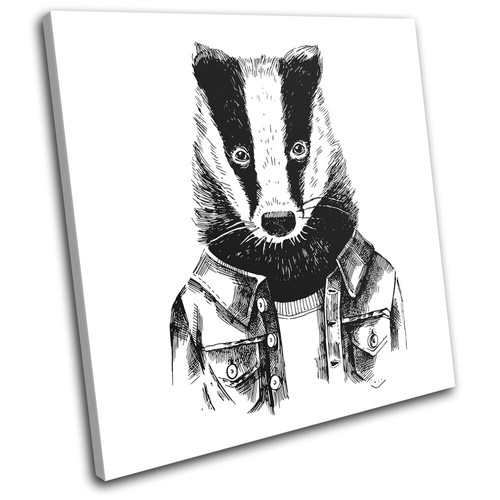 Hipster animals badger - animals, denim