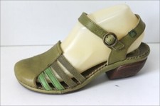 EL NATURALISTA Escarpins Cuir Ajouré Vert Petits Talons T 37 TBE