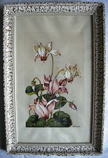 AQUARELLE BOUQUET CYCLAMEN PAR
