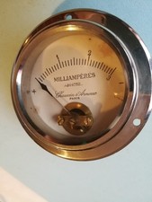 milliampèremètre ancien, Chauvin et Arnoux, 0 à 3 milli, ampèremètre ancien