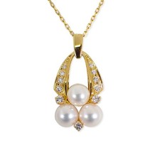 [Occasion] Collier pendentif perle MIKIMOTO K18 Akoya j34-2