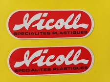 2 autocollants vintage Raccord PVC NICOLL  Spécialités Plastiques (11,5 x 4 cm)