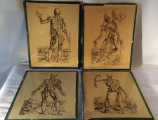 4 ANCIENNES GRAVURES XIXe "