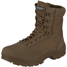 Mil-Tec Aspect Zip Sécurité Police Combat Boots Armée Hommes Chaussures Brown