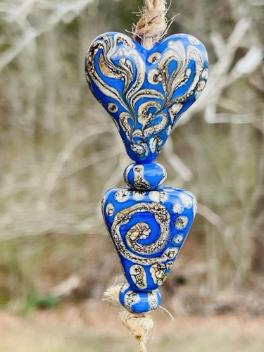 Handmade lampwork glass heart - glass,