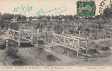 CP GUERRE ARRAS CIMETIERE ST-SACREMENT TOMBES FRANCAIS - 82577