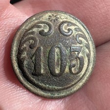 ANCIEN BOUTON MILITAIRE UNIFORME RÉGIMENT 103 ARMÉE NAPOLEON III 2nd EMPIRE ?