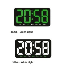 Horloge Murale LED Électronique avec Alarme Température Date Semaine pour Cham