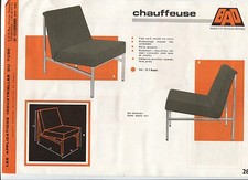 N°5781 / prospectus   chauffeuse et siege de conférence BAD