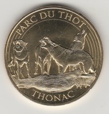 A 2017 TOKEN MEDAILLE SOUVENIR MDP -- 24 290 N°12 PARC DU THOT THONAC LOUPS WOLF