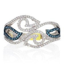 Nouvelle Bague En Diamant Bleu