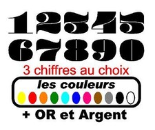 3x numéros café racer, scrambler, carénage 11x12