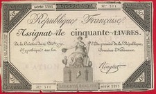 ASSIGNAT 50 LIVRES 1792